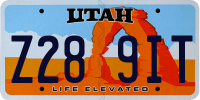 UT license plate Z289IT