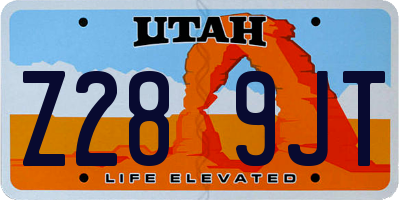 UT license plate Z289JT