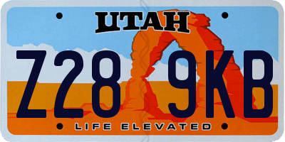 UT license plate Z289KB