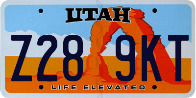 UT license plate Z289KT