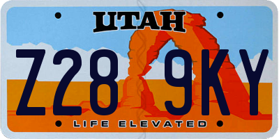 UT license plate Z289KY