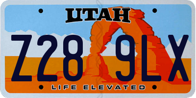 UT license plate Z289LX