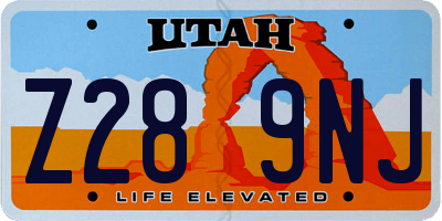 UT license plate Z289NJ