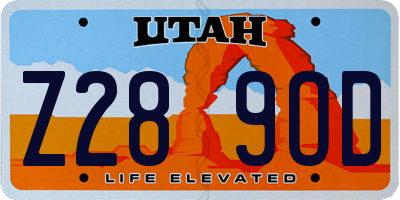 UT license plate Z289OD