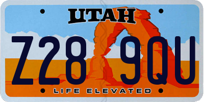 UT license plate Z289QU