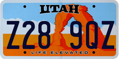 UT license plate Z289QZ