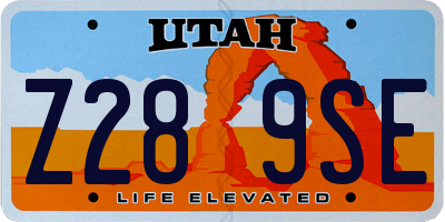 UT license plate Z289SE