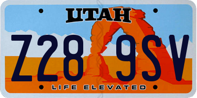 UT license plate Z289SV