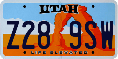 UT license plate Z289SW