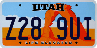 UT license plate Z289UI