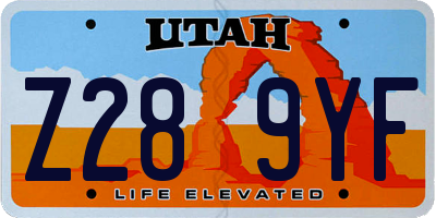 UT license plate Z289YF