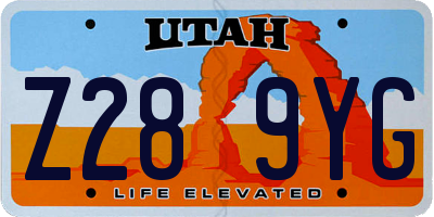 UT license plate Z289YG