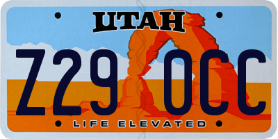 UT license plate Z290CC