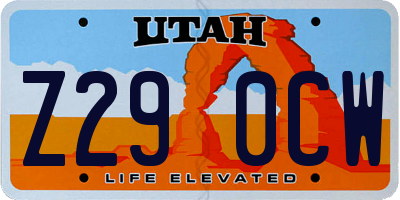 UT license plate Z290CW
