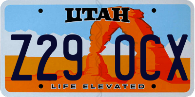 UT license plate Z290CX