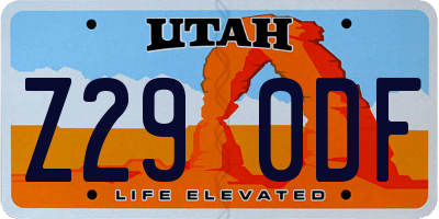 UT license plate Z290DF