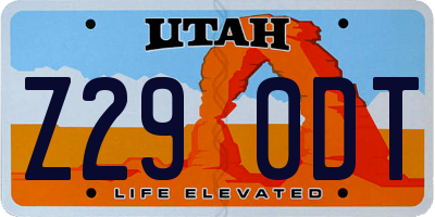UT license plate Z290DT