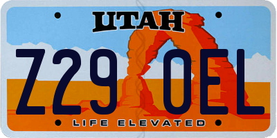 UT license plate Z290EL