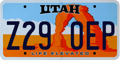 UT license plate Z290EP