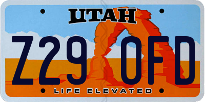 UT license plate Z290FD