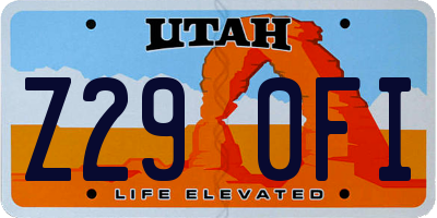 UT license plate Z290FI