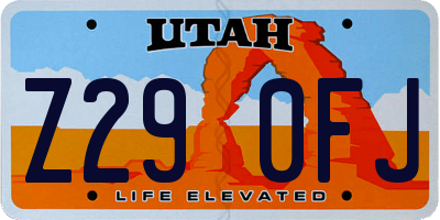 UT license plate Z290FJ
