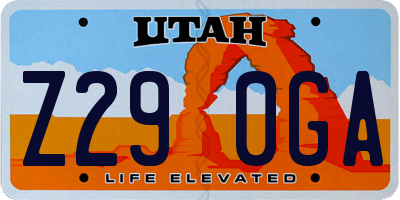 UT license plate Z290GA