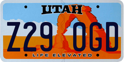 UT license plate Z290GD