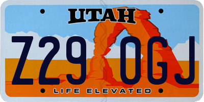 UT license plate Z290GJ
