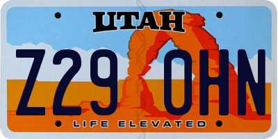 UT license plate Z290HN