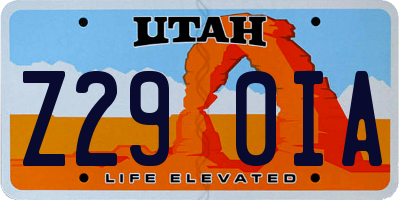 UT license plate Z290IA