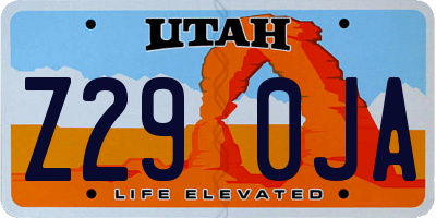 UT license plate Z290JA