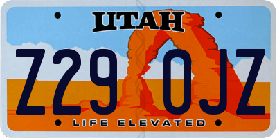 UT license plate Z290JZ