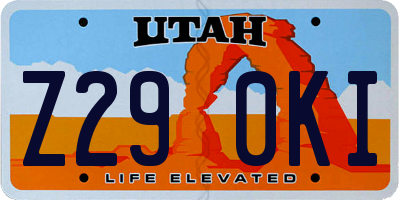 UT license plate Z290KI