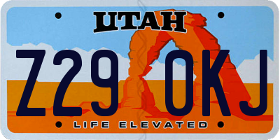 UT license plate Z290KJ