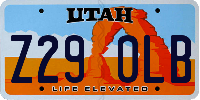 UT license plate Z290LB