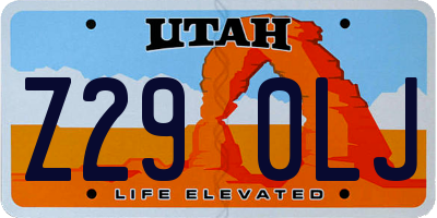 UT license plate Z290LJ