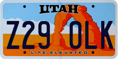 UT license plate Z290LK