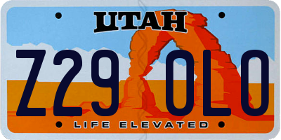 UT license plate Z290LO