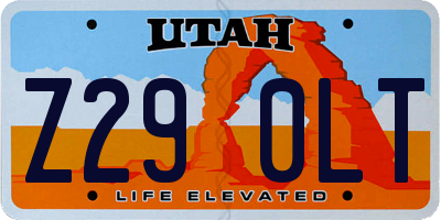 UT license plate Z290LT