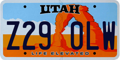 UT license plate Z290LW