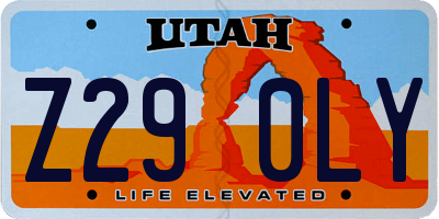 UT license plate Z290LY