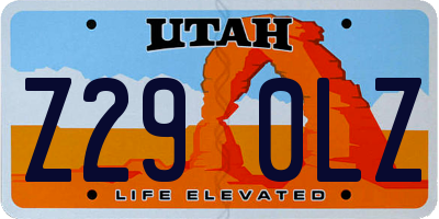 UT license plate Z290LZ