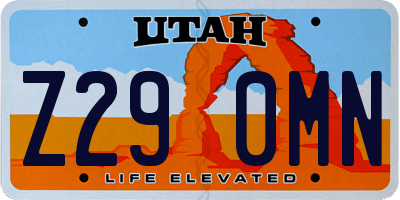 UT license plate Z290MN