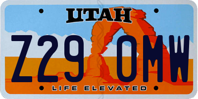 UT license plate Z290MW