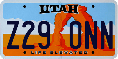 UT license plate Z290NN
