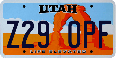 UT license plate Z290PF