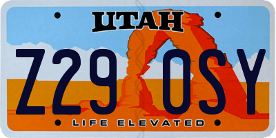 UT license plate Z290SY