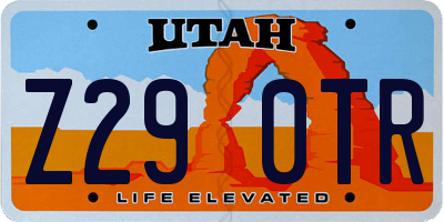 UT license plate Z290TR