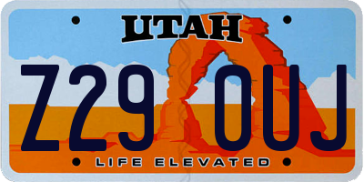 UT license plate Z290UJ